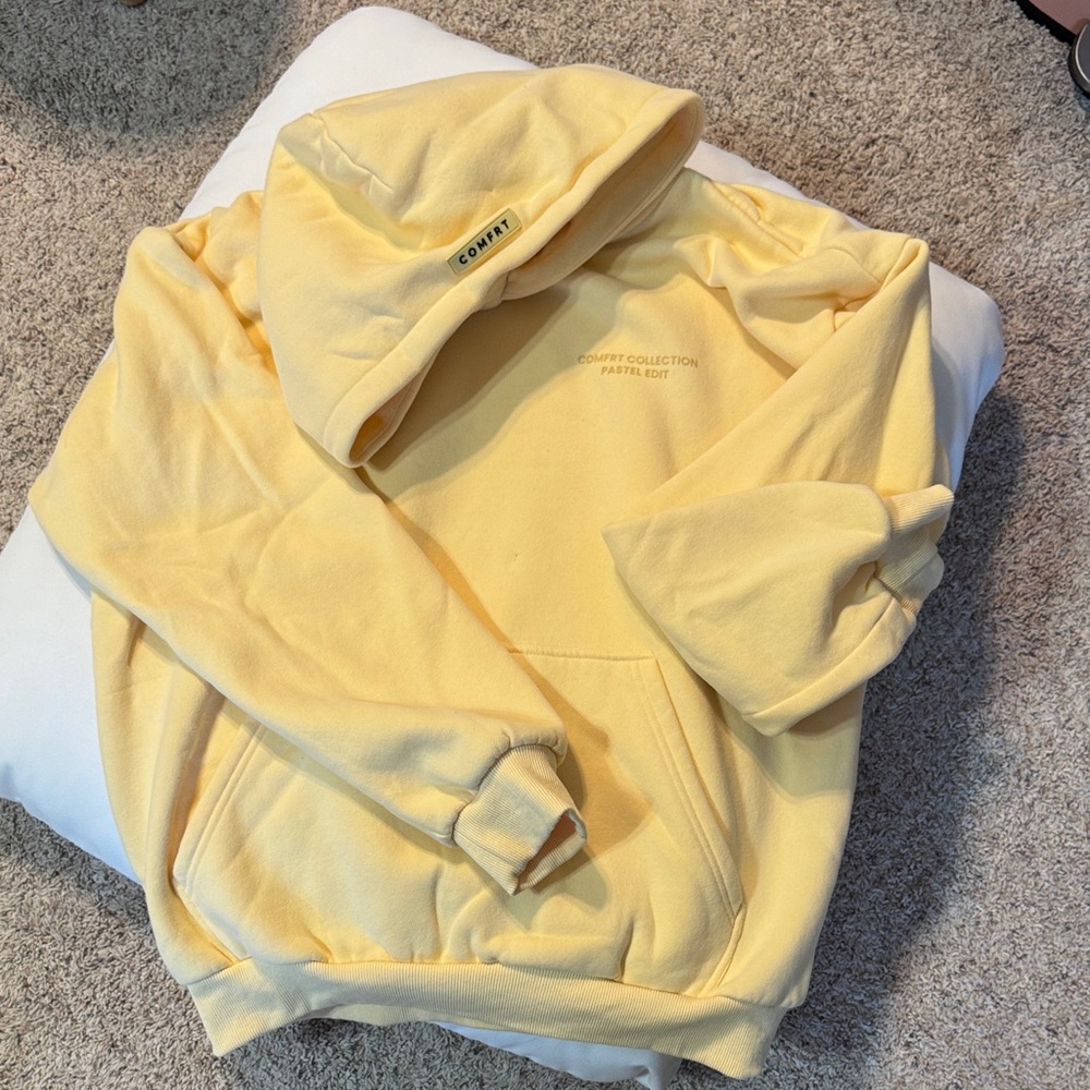 Comfrt Cozy Pastel Limited Edition “Canary” Yellow Hoodie - Oversized Medium